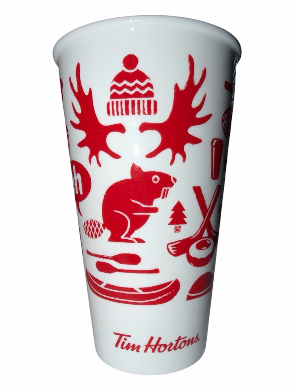 Tim Hortons Red & White Graphic Ceramic Mug 2018